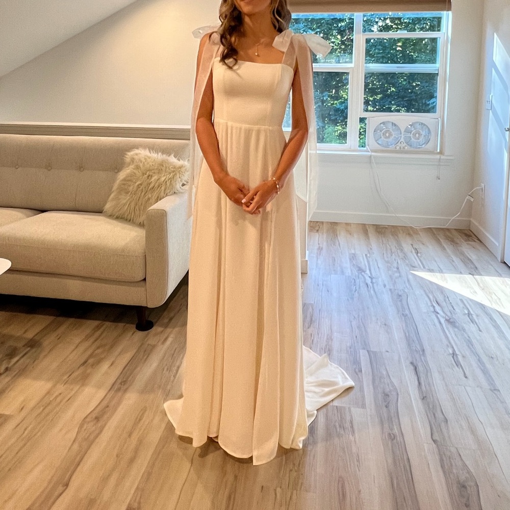 Reformation Balsam Bow Maxi Dress Ivory - Bridal - Ribbon Tie Straps - Size 0 - Picture 14 of 14